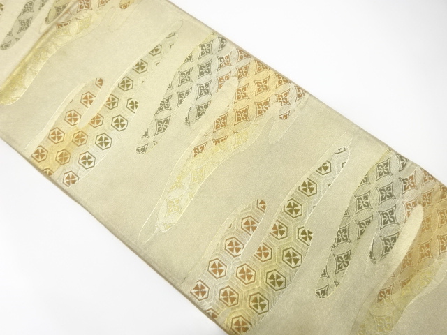 JAPANESE KIMONO / ANTIQUE FUKURO OBI / SILK / WOVEN CLASSICAL PATTERN